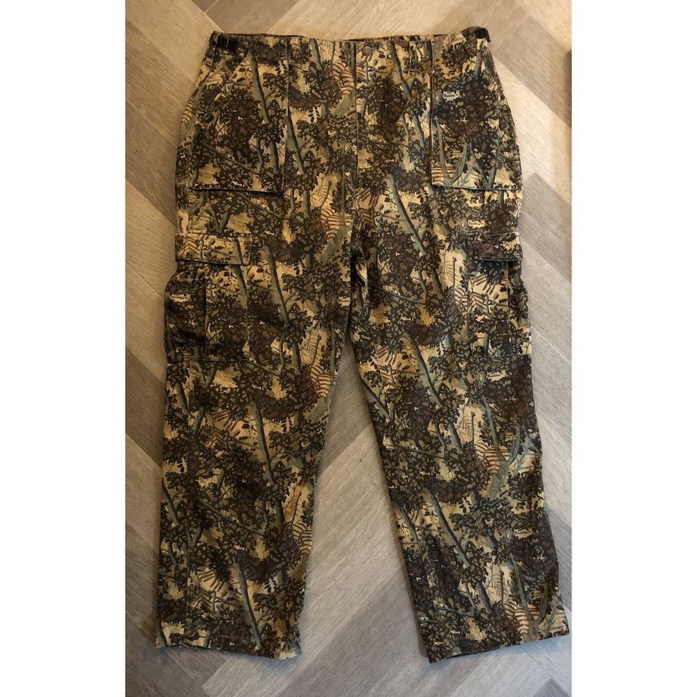 Vintage Bushlan Camo Pants Men's  X-Large-Long 39-42 Waist Green Hunting Cargo